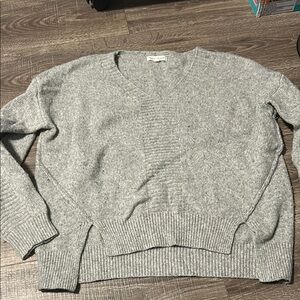 Gray V-Neck Sweater